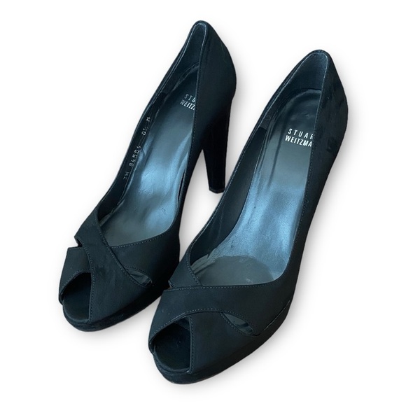 Stuart Weitzman Shoes - STUART WEITZMAN black suede platform heels size 8.5